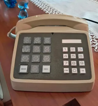 Teléfono Fijo Vintage Beige/Gris