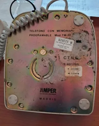 Teléfono Fijo Vintage Beige/Gris