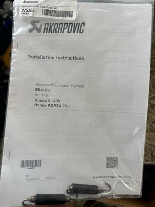 Akrapovich Honda XADV / Forza 750 Negro