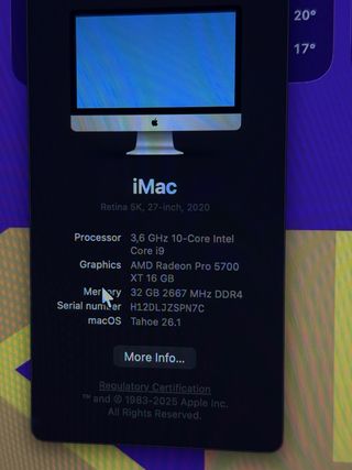 IMAC 27” 5K 2020 1TB i9 Radeon Pro 5700XT 16GB