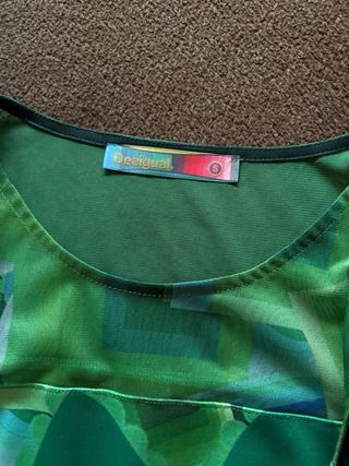 Vestido Desigual Talla S Verde y Azul