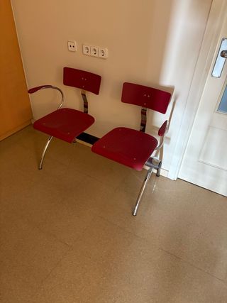 Sillas de espera granate (2 unidades)