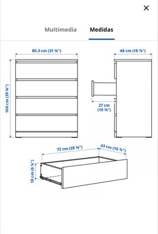 Cómoda Malm Ikea Blanca