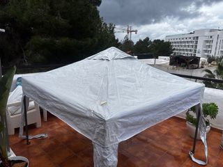 Carpa Desmontable Plateada/Blanca 2x2