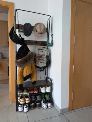 Banco Perchero Zapatero Metal y Madera