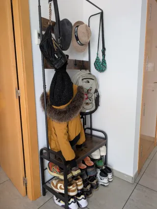 Banco Perchero Zapatero Metal y Madera