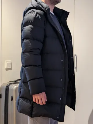 Abrigo plumífero negro 3/4