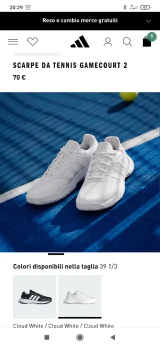 Scarpe Adidas Game Court 39 1/3