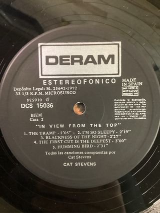 Cat Stevens The View From The Top LP