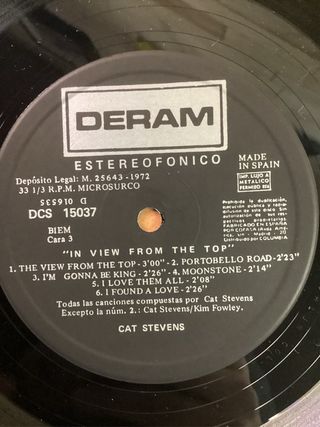 Cat Stevens The View From The Top LP