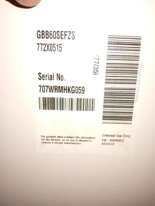 Scheda + Display Frigo LG GBB60SEFZS