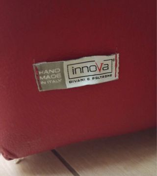 Set Divano e Poltrona VERA PELLE Rossa - Artigiana