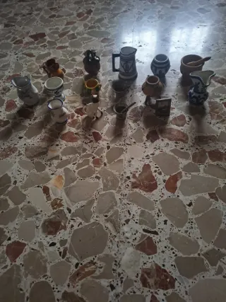 Lote 7 objetos antiguos cobre y bronce