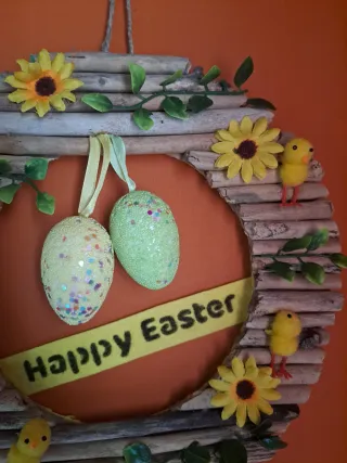 Decorazione Pasquale Fuoriporta Legno