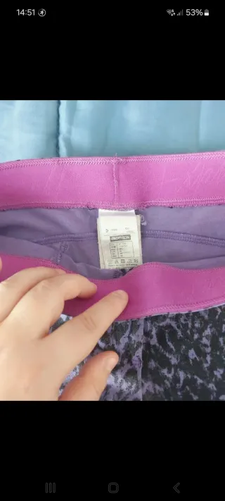 2 Leggings Fitness Blu e Viola