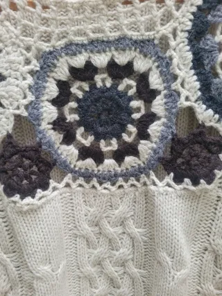 Maglia donna beige e grigia