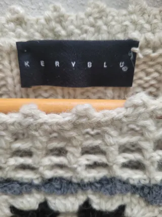 Maglia donna beige e grigia