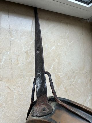 Sartén antigua cobre y hierro fundido