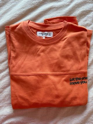 Remera Pull&Bear Talle S Naranja