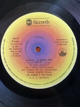 Mamas and Papas 20 Golden Hits LP