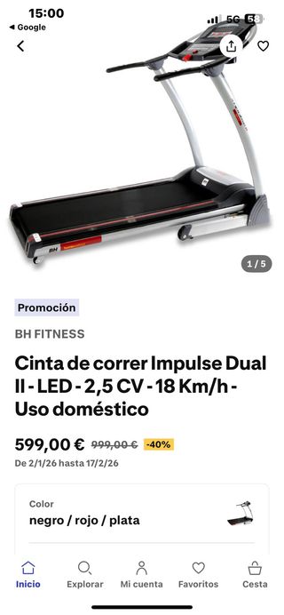 BH FITNESS Cinta correr Impulse Dual II Plegable