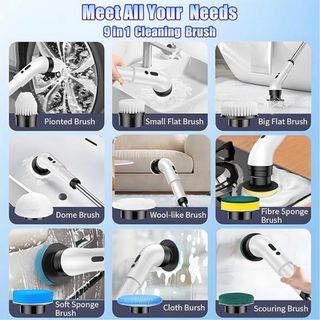 Limpiador Eléctrico Giratorio 9 Cabezales