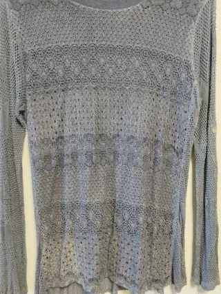 Camiseta larga mujer azul talla L