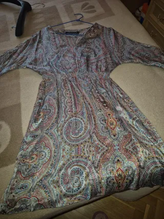 Vestido Zara Woman Estampado Talla M