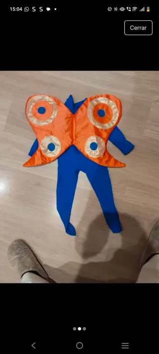 Disfraz mariposa bebé azul y amarillo