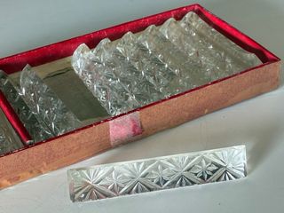 12 Posacubiertos cristal tallado