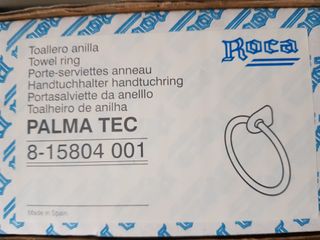 Toallero Anilla Roca Palma Vaso Cristal