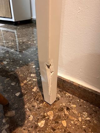 Mesa cuadrada madera y patas blancas 74x74