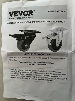 Ruedas giratorias VEVOR CC-PBJL-2 con freno.