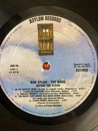 Bob Dylan / The Band Before the flood LP
