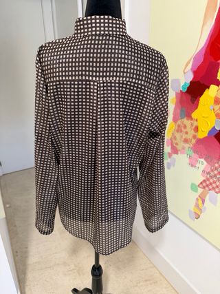 Camisa de manga larga con estampado de cuadros