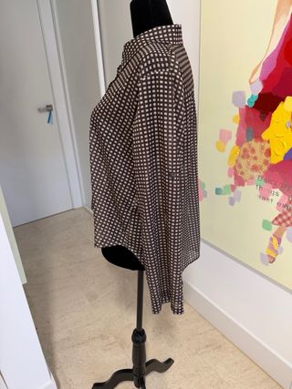 Camisa de manga larga con estampado de cuadros