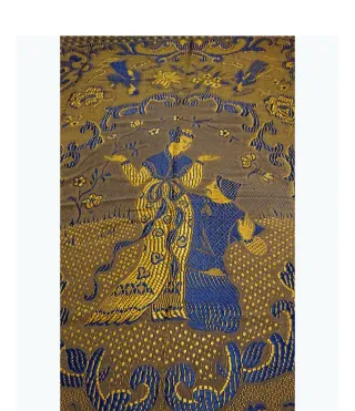 Colcha antigua, Seda Geisha Azul y Dorado, oro vie