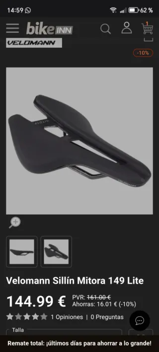 Sillín Velomann Mitora 139