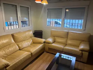 Sofás de piel color miel