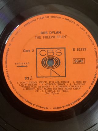 Bob Dylan The Freewheelin' LP