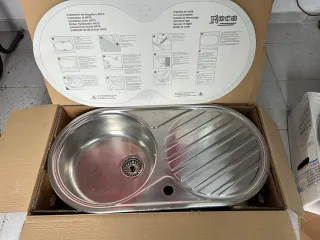 Fregadero de Aluminio Roca Seno y escurridor