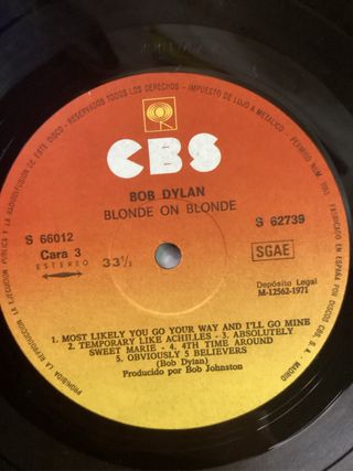 Bob Dylan Blonde or blonde LP