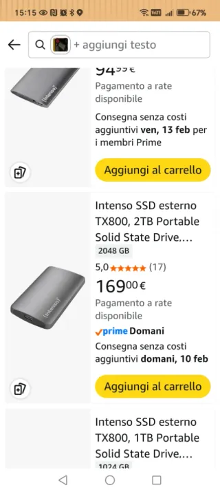 Intenso SSD Portatile 2TB USB 3.2 hard disk