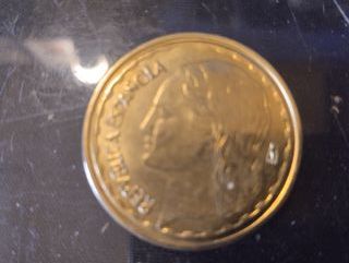 Moneda 1 Peseta 1937 chapada en Oro 24k