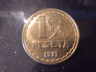Moneda 1 Peseta 1937 chapada en Oro 24k