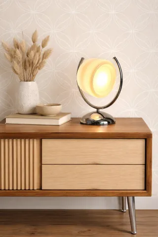 Candeeiro vintage opal vidro e metal