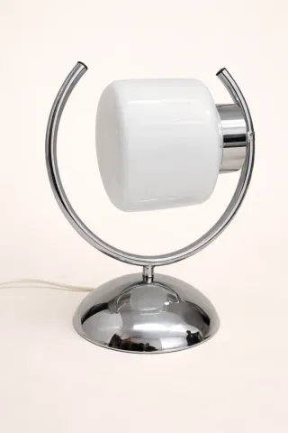 Candeeiro vintage opal vidro e metal