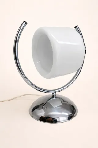 Candeeiro vintage opal vidro e metal