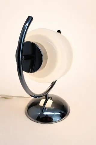 Candeeiro vintage opal vidro e metal