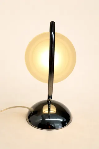 Candeeiro vintage opal vidro e metal